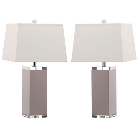 Deco 27 Inch H Leather Table Lamp (Set of 2) | Safavieh - LIT4143
