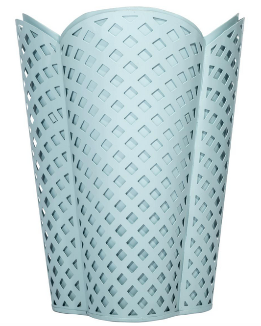Blue Lattice Wastepaper Basket