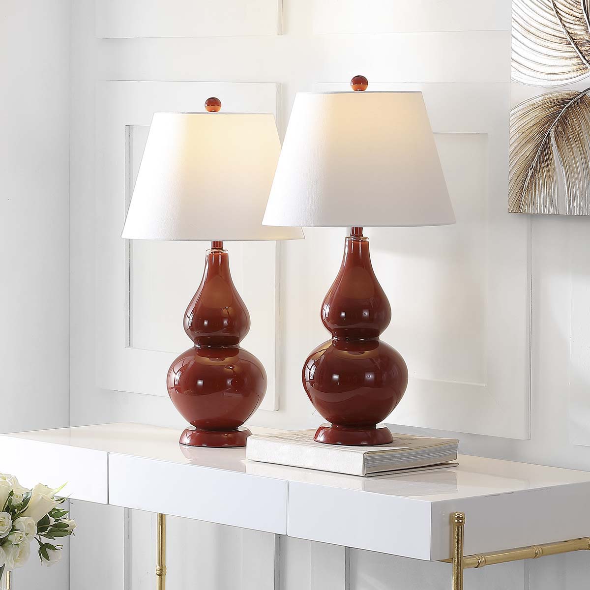 Cybil 26 Inch H Double Gourd Lamp (Set of 2) | Safavieh - LIT4088
