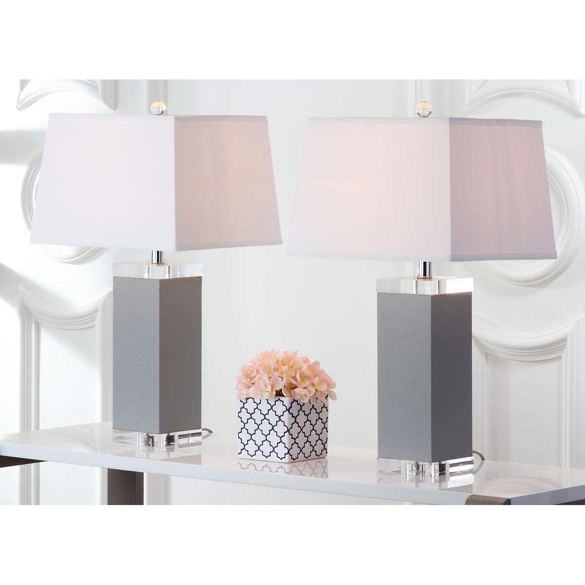 Deco 27 Inch H Leather Table Lamp (Set of 2) | Safavieh - LIT4143