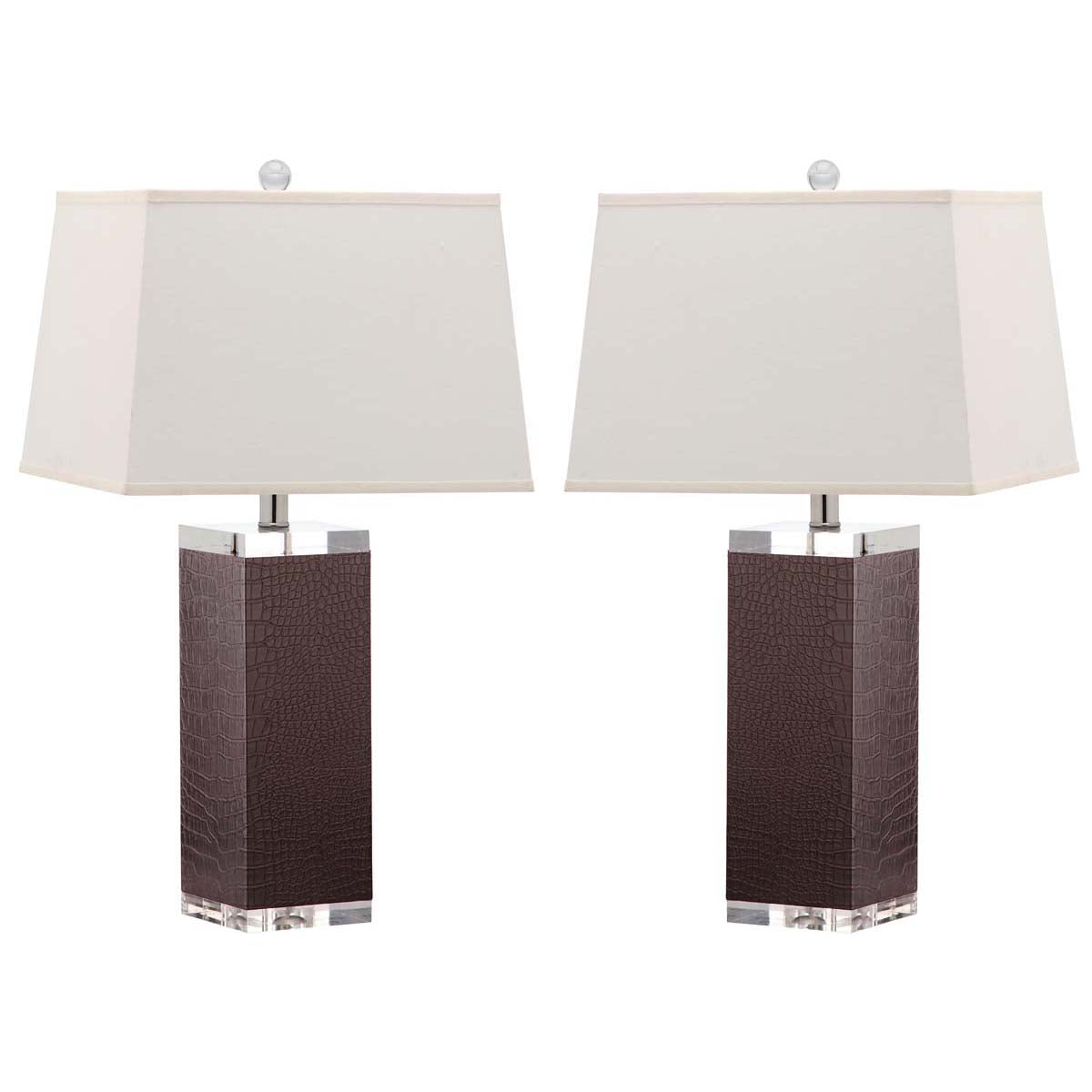 Deco 27 Inch H Leather Table Lamp (Set of 2) | Safavieh - LIT4143