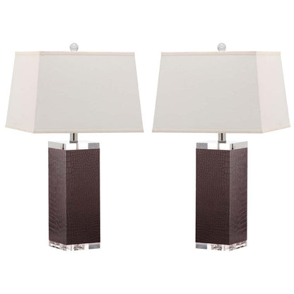 Deco 27 Inch H Leather Table Lamp (Set of 2) | Safavieh - LIT4143