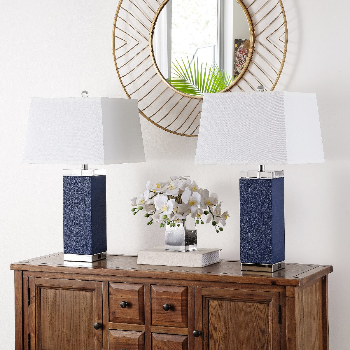 Deco 27 Inch H Leather Table Lamp (Set of 2) | Safavieh - LIT4143