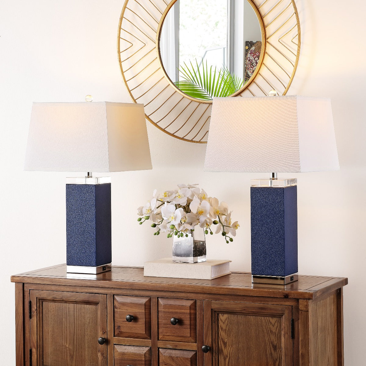 Deco 27 Inch H Leather Table Lamp (Set of 2) | Safavieh - LIT4143