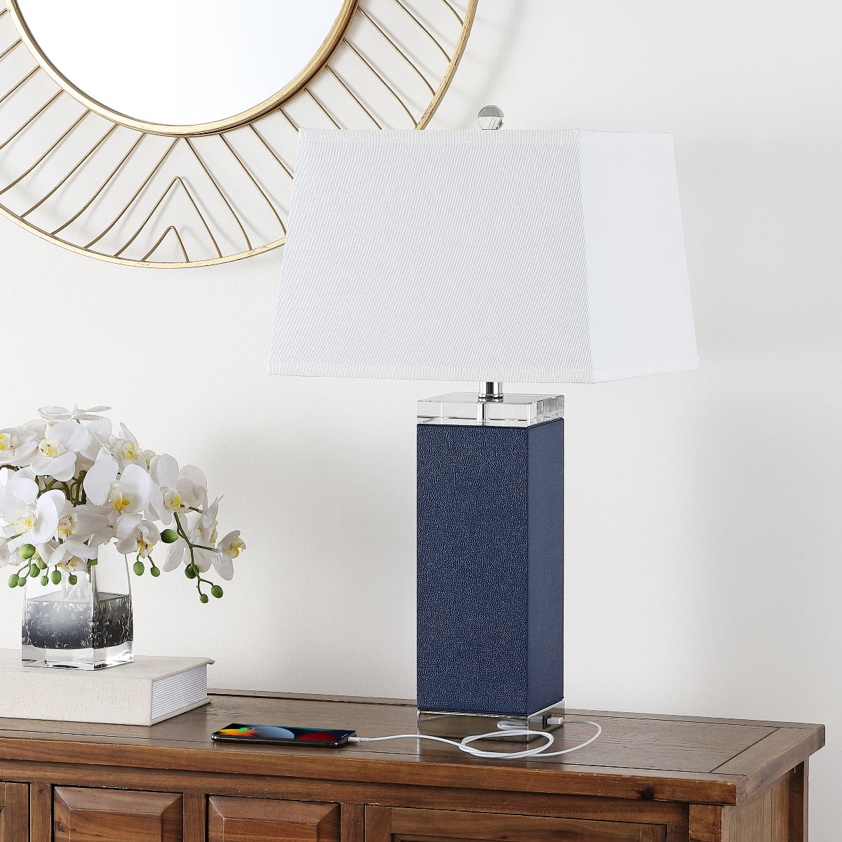 Deco 27 Inch H Leather Table Lamp (Set of 2) | Safavieh - LIT4143